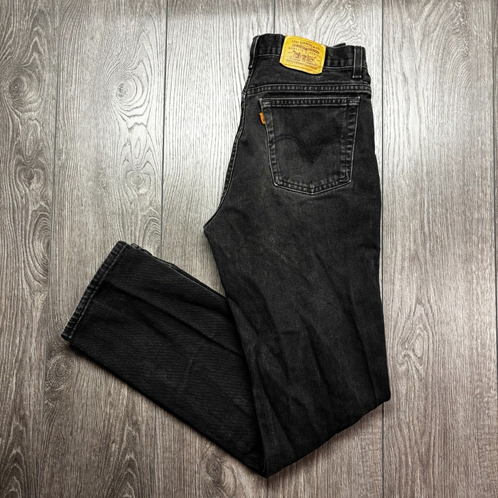 Levis Orange Tab Jeans Men 30 32 Black Straight Leg Regular Vintage 90s